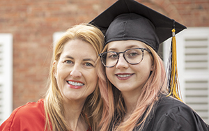 Graduate with her mom